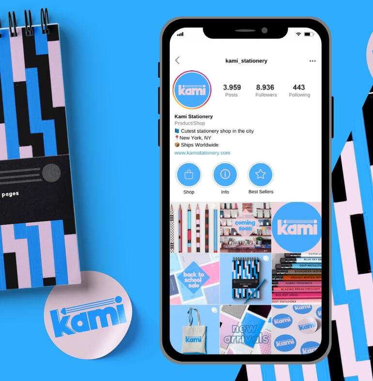 KAMI is a New York based stationery brand appealing to pre-teens and teens#Branding #Socials #EmailMarketing #ContentStrategy #Packaging